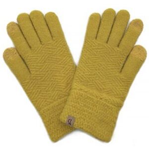 Textured Solid Knit Touch Winter Gloves